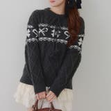 ポンポン付き カウチン風ニットプルオーバー | RMAF　NICE CLAUP / OLIVE des OLIVE | 詳細画像25 