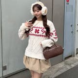 ポンポン付き カウチン風ニットプルオーバー | RMAF　NICE CLAUP / OLIVE des OLIVE | 詳細画像5 