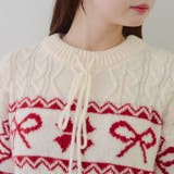 ポンポン付き カウチン風ニットプルオーバー | RMAF　NICE CLAUP / OLIVE des OLIVE | 詳細画像50 