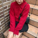 レッド | 【HolidayCollection】ポンポン付き フェザーポロニット | RMAF　NICE CLAUP / OLIVE des OLIVE