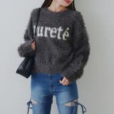 チャコール | キラリロゴフェザーニット | NICE CLAUP / OLIVE des OLIVE　OUTLET