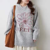 グレー | ブラシヤーンお花ジャガードニット | RMAF　NICE CLAUP / OLIVE des OLIVE