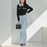 配色フェザーハーフジップニット | RMAF　NICE CLAUP / OLIVE des OLIVE | 詳細画像4 