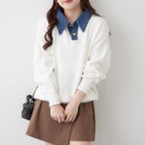 デニム衿ビッグニット | RMAF NICE CLAUP / OLIVE des OLIVE | 詳細画像1