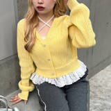 イエロー | 裾レースリボン釦カーディガン | RMAF　NICE CLAUP / OLIVE des OLIVE