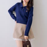 くま刺繍ケーブルポロ | NICE CLAUP / OLIVE des OLIVE　OUTLET | 詳細画像3 