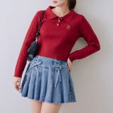 ボルドー | くま刺繍ケーブルポロ | NICE CLAUP / OLIVE des OLIVE　OUTLET