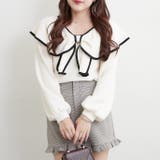 配色リボントップス | RMAF　NICE CLAUP / OLIVE des OLIVE | 詳細画像1 