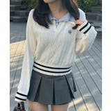 アイボリー | スキッパー布帛ポロニット | RMAF　NICE CLAUP / OLIVE des OLIVE