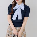 リボンタイケーブル半袖ニット | RMAF　NICE CLAUP / OLIVE des OLIVE | 詳細画像1 