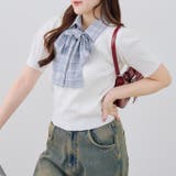 アイボリー | リボンタイケーブル半袖ニット | RMAF　NICE CLAUP / OLIVE des OLIVE