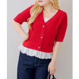 裾レースベビーケーブル半袖ニット | RMAF　NICE CLAUP / OLIVE des OLIVE | 詳細画像3 