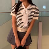 レースボウタイ半袖ニット | RMAF　NICE CLAUP / OLIVE des OLIVE | 詳細画像8 