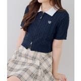 ネイビー | 2枚衿ダブルジップカーディガン | RMAF　NICE CLAUP / OLIVE des OLIVE