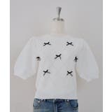 オフ | オーガンちびリボン半袖ニット | RMAF　NICE CLAUP / OLIVE des OLIVE