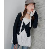 ブラック | ハート釦袖レースラメカーディガン | RMAF　NICE CLAUP / OLIVE des OLIVE