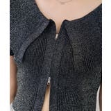 【5色展開】キラキララメ入り素材 ビッグ衿ラメジップカーディガン | RMAF　NICE CLAUP / OLIVE des OLIVE | 詳細画像40 