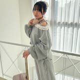 【丈の長さを選べる】ラメ裏毛ワンショルプルオーバー | RMAF NICE CLAUP / OLIVE des OLIVE | 詳細画像1