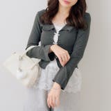 チャコール | 裾レースドッキングプルオーバー | RMAF　NICE CLAUP / OLIVE des OLIVE