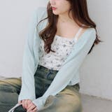 サックス | 【セットアイテム】花柄ジャガードカーディガン×キャミ | NICE CLAUP / OLIVE des OLIVE　OUTLET