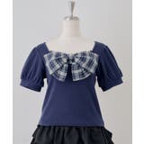 ネイビー | 【セットアップ対応】リボンドッキングパフT | RMAF　NICE CLAUP / OLIVE des OLIVE