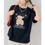 ブラック | くまちゃんとお花ロゴT | RMAF　NICE CLAUP / OLIVE des OLIVE