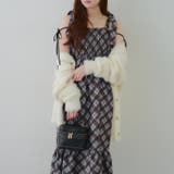 ブラウン系 | 肩リボンシャーリングワンピース | RMAF　NICE CLAUP / OLIVE des OLIVE