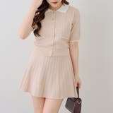 【セットアップ】配色ケーブルニット | NICE CLAUP / OLIVE des OLIVE　OUTLET | 詳細画像4 