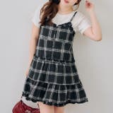 ブラック | フリル付きキャミティアードワンピース | NICE CLAUP / OLIVE des OLIVE　OUTLET