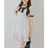 ホワイト系 | リボン付ドットミニワンピース | RMAF　NICE CLAUP / OLIVE des OLIVE