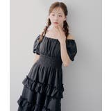 ブラック | 【5種展開】バルーン袖ティアードワンピース | RMAF　NICE CLAUP / OLIVE des OLIVE