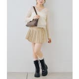ダブルベルトランダムプリーツミニスカート | RMAF　NICE CLAUP / OLIVE des OLIVE | 詳細画像15 