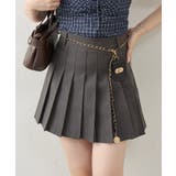 チャコール | チャーム付プリーツミニスカート | RMAF NICE CLAUP / OLIVE des OLIVE