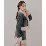 【セットアップ対応】フェイクファー付デニムミニスカート | RMAF　NICE CLAUP / OLIVE des OLIVE | 詳細画像11 