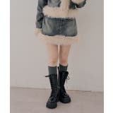 【セットアップ対応】フェイクファー付デニムミニスカート | RMAF　NICE CLAUP / OLIVE des OLIVE | 詳細画像21 
