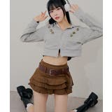 ベルト付ティアードミニスカート | RMAF NICE CLAUP / OLIVE des OLIVE | 詳細画像7