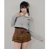 ベルト付ティアードミニスカート | RMAF NICE CLAUP / OLIVE des OLIVE | 詳細画像2