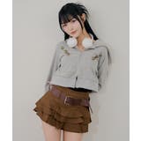 ベルト付ティアードミニスカート | RMAF NICE CLAUP / OLIVE des OLIVE | 詳細画像3