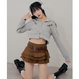 ベルト付ティアードミニスカート | RMAF NICE CLAUP / OLIVE des OLIVE | 詳細画像6