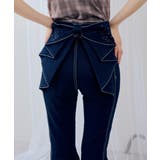 【S/M/Lサイズ展開】後キラキラリボンセミフレアデニム | RMAF NICE CLAUP / OLIVE des OLIVE | 詳細画像1