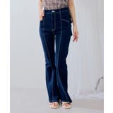 【S/M/Lサイズ展開】後キラキラリボンセミフレアデニム | RMAF NICE CLAUP / OLIVE des OLIVE | 詳細画像6