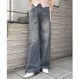 【S/Mサイズ展開】キラキラロゴバギーデニムパンツ | RMAF　NICE CLAUP / OLIVE des OLIVE | 詳細画像1 