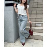 【S/Mサイズ展開】キラキラロゴバギーデニムパンツ | RMAF　NICE CLAUP / OLIVE des OLIVE | 詳細画像9 