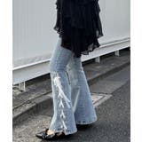 【S/Mサイズ展開】レースアップフレアデニムパンツ | RMAF NICE CLAUP / OLIVE des OLIVE | 詳細画像1