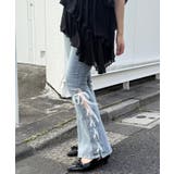 【S/Mサイズ展開】レースアップフレアデニムパンツ | RMAF NICE CLAUP / OLIVE des OLIVE | 詳細画像2