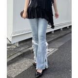 【S/Mサイズ展開】レースアップフレアデニムパンツ | RMAF NICE CLAUP / OLIVE des OLIVE | 詳細画像3