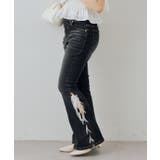 ブラック系 | 【S/Mサイズ展開】レースアップフレアデニムパンツ | RMAF NICE CLAUP / OLIVE des OLIVE