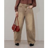 ブラウン | 【S/Mサイズ展開】チャーム付バレルレッグデニムパンツ | RMAF NICE CLAUP / OLIVE des OLIVE
