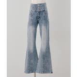 ブルー系 | 【S/Mサイズ展開】キラキラ後レースアップフレアパンツ | RMAF　NICE CLAUP / OLIVE des OLIVE