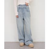 脇レースラインワイドデニムパンツ | RMAF NICE CLAUP / OLIVE des OLIVE | 詳細画像4